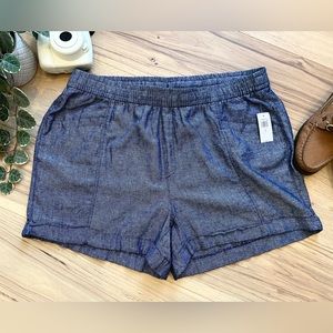 Old Navy High-waisted 4” Linen-blend Chambray Shorts Size Large